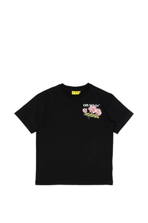 black cotton t-shirt OFF WHITE KIDS | OGAA001S26JER004001